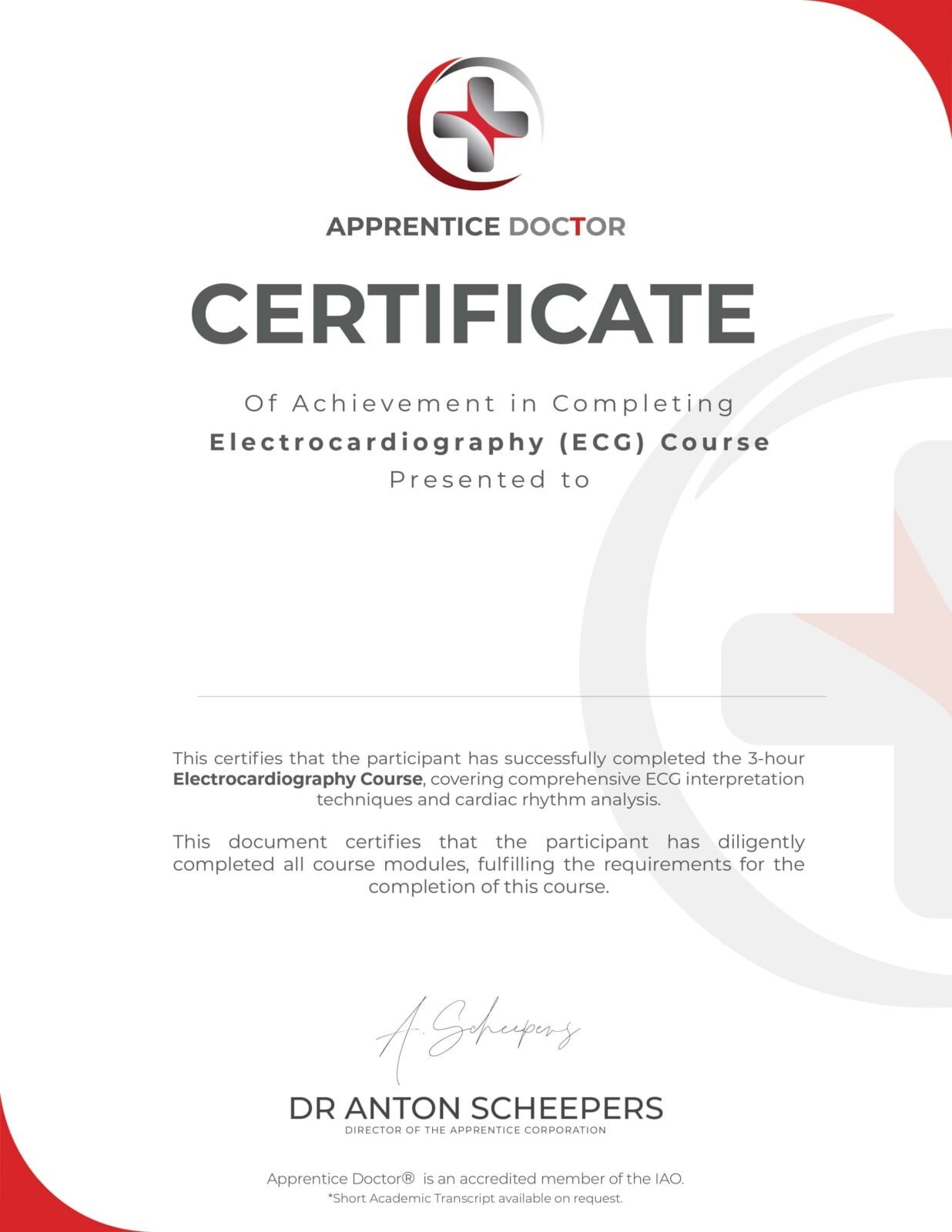 Apprentice Doctor Certificate 8